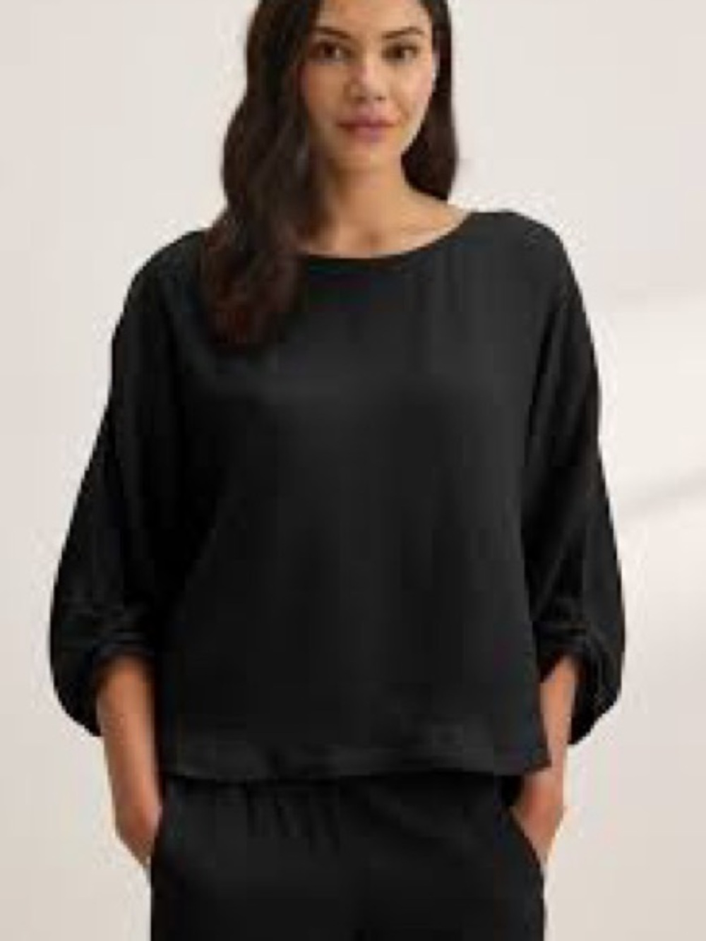 Velvet by Graham & Spencer Black Cass Linen Top